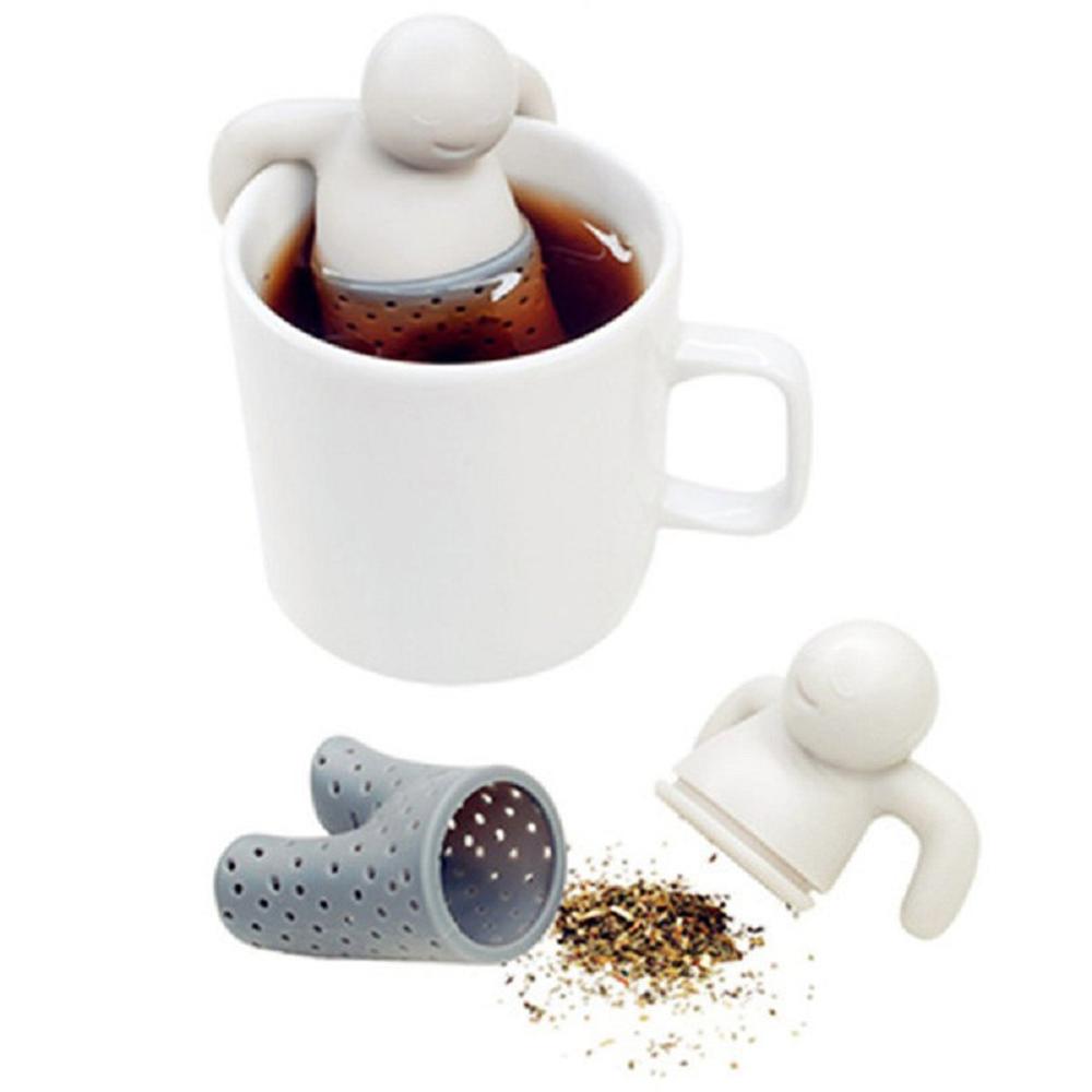 Cute Mister Teapot Silicone Tea Strainer Interesting Life Partner MR Little Man People Tea Infuser Filter Brewing Making Teapot