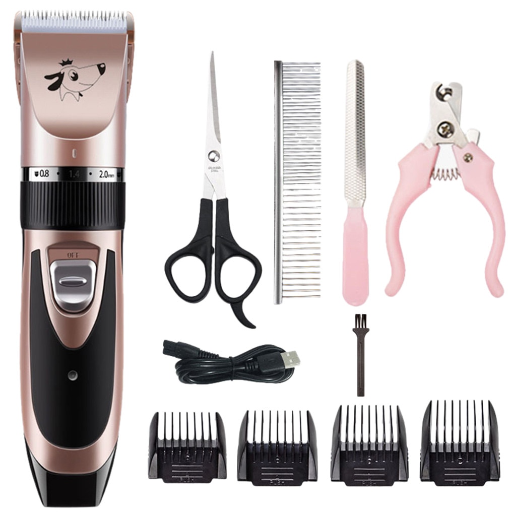 Hond Tondeuses Usb Oplaadbare Professionele Home Hond Grooming Kit Huisdier Tondeuse Elektrische Clipper # LR3: Pink 