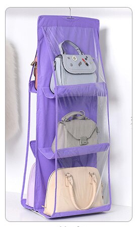 3 Lagen 6 Pocket Opvouwbaar Opknoping Tas Opvouwbare Plank Bag Purse Handtas Organizer Deur Diverse Pocket Hanger Opslag Closet Hanger: purple