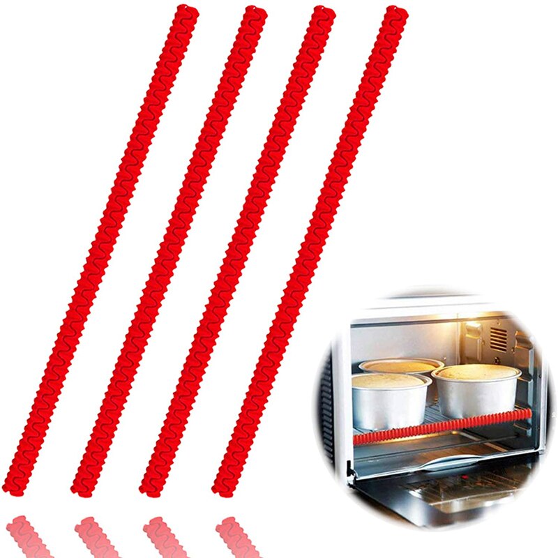 Oven Rack Guards 4 Pack Heat Resistant Silicone Oven Rack Shields 14 Inches baking anti-scalding rack Edge Protector Rack Strip