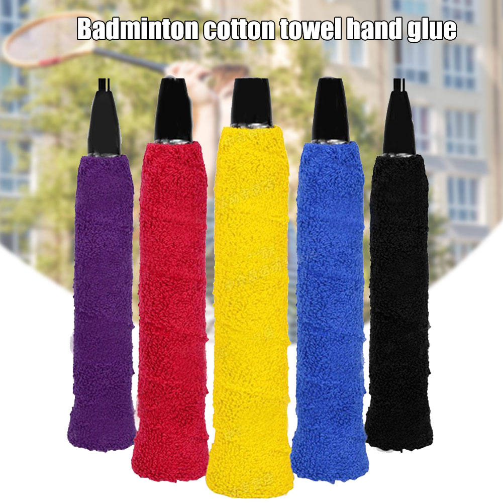 Cotton Towel Glue Tape Badminton Tennis Racket Anti-Slip Handle Grip Bands Sweat Band Solid Color ALS88