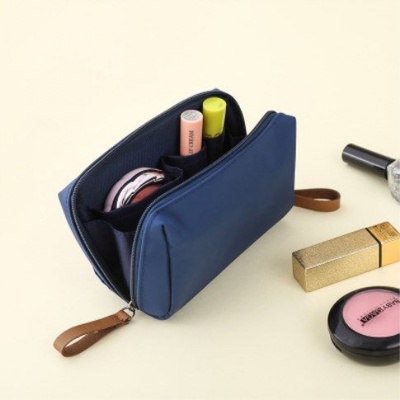 Eenvoudige Effen Kleur Cosmetische Tas Voor Vrouwen 2022 Make-Up Tas Pouch Toilettas Waterproof Make Up Portemonnees Case: Dark Blue