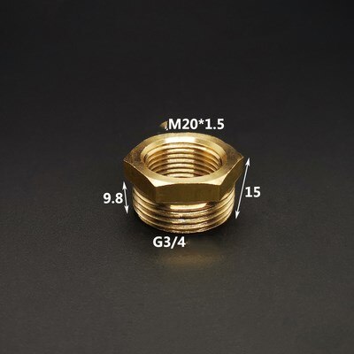M10x1 M14x1.5 M18x1.5 M20x1.5 1/4'' 1/2'' 3/4'' 1''Thread Pneumatic Pressure Gauge Conversion Adapter Pipe Fittings: M20x1.5-06