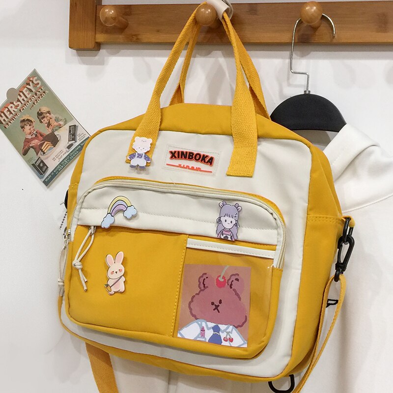 Mały samouczek plecak kobiety Ins koreański wielofunkcyjny plecak szkolny dla nastolatków kobiece śliczne wodoodporne torby podróżne na ramię: yellow without toy
