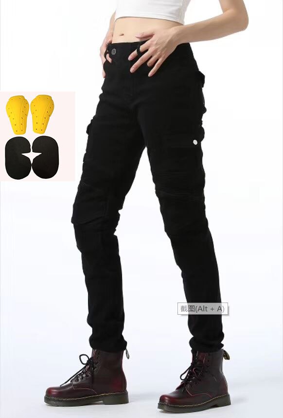 Komine same dżinsy motocyklowe jeżdżące na drogach dżinsy terenowe spodnie sportowe spodnie motocyklowe spodnie ochronne dla kobiet: black A / 25