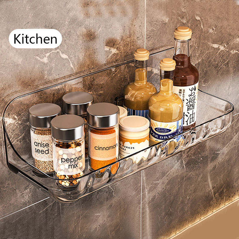 Bathroom Shelves Punch Free Wall-mounted Skin Care Products Storage Rack Toiletries Shelf Shampoo Holder Bathroom Accessories