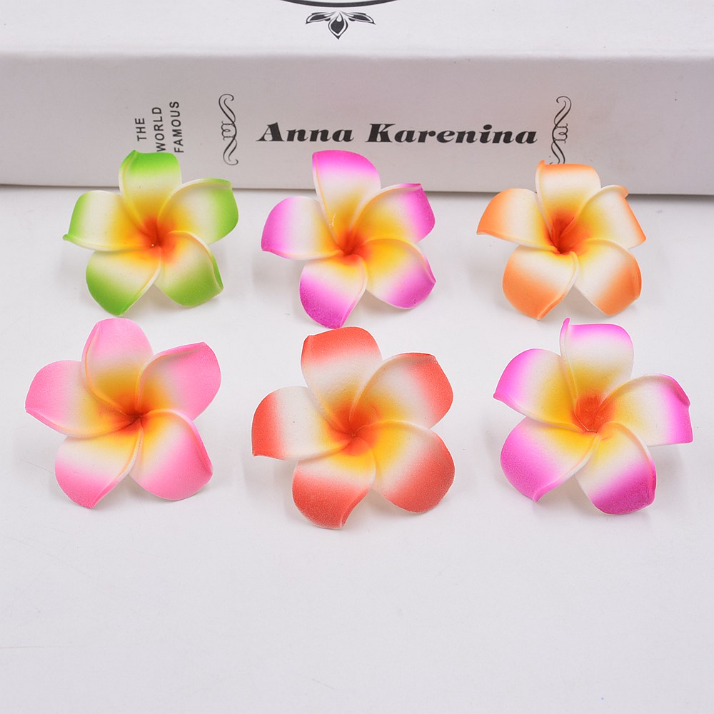 10 stks/partij 4 cm Foam Hawaii Strand Bloemen Voor Bruiloft Doos Decoratie DIY Kunstmatige Krans Levert Zomer Krans Craft