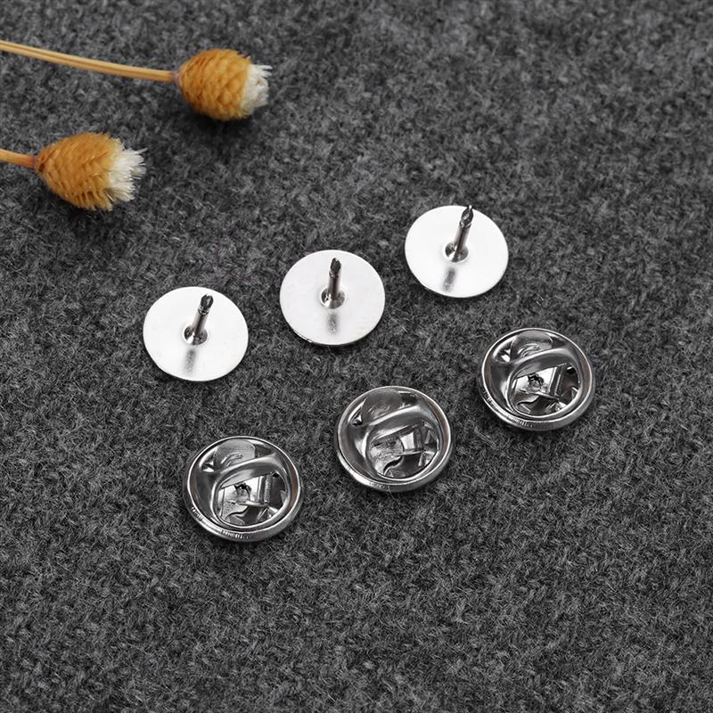 120 Pcs 10 Mm Doorn Paard Naald Vlinder Pin Backs Met Tie Kopspijkers Revers Houder Broche Sluitingen Reversspeldjes Handleiding diy Sieraden