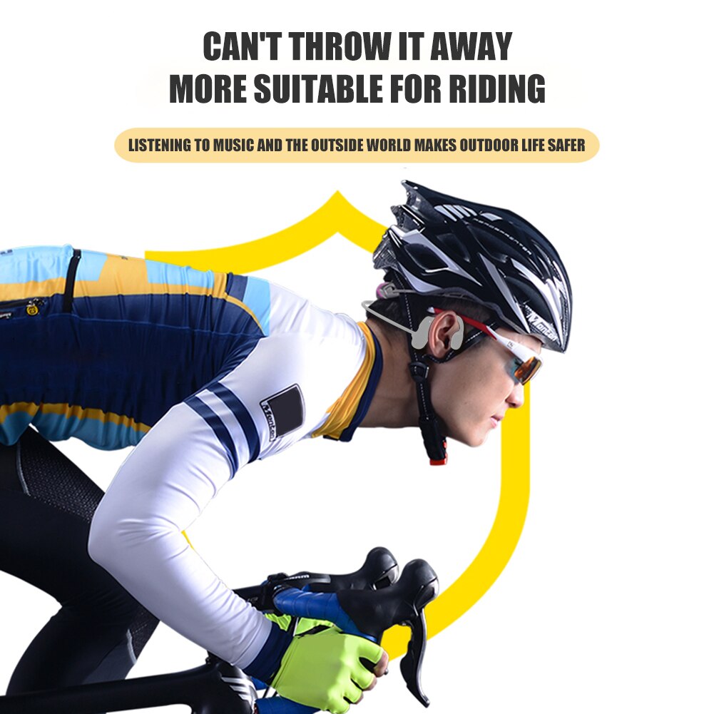 Bluetooth Bone Conduction Headphone Stereo Handsfree Music Wireless Headset with Microphone for Cycling Outdoor Sport