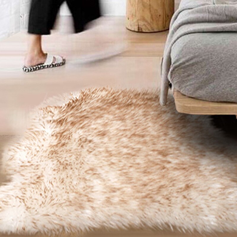 60cm*40cm vardagsrum sovrum mattor färg fluffiga mjuka mattor för konstgjorda fårskinn hårig matta tvättbar fuskmatta sovrum