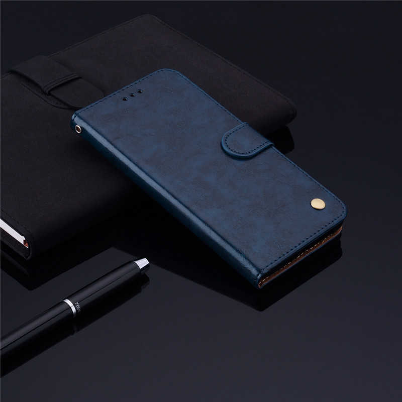 Huawei P Smart Case Magnetische Leather Wallet Flip Card Hold Phone Case Voor Huawei P Smart POT-LX1 POT-LX3 cover Coque: Navyblue