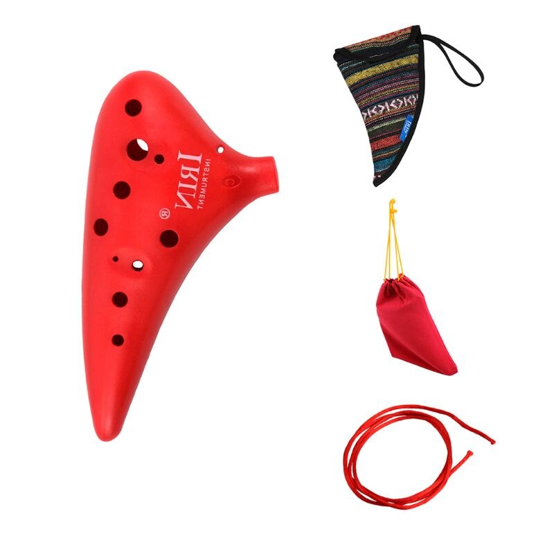 1 ensemble 12 trous C Ocarina bleu/vert/Ged/jaune + ensemble National à vent Instrument de musique 4 couleurs: red