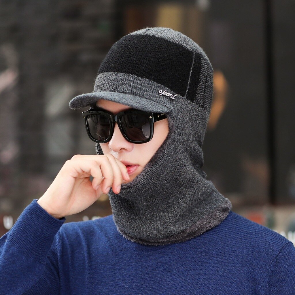 Wintermutsen voor mannen skullies muts wintermuts heren dames wollen sjaal mutsen set bivakmuts masker gorras muts gebreide muts