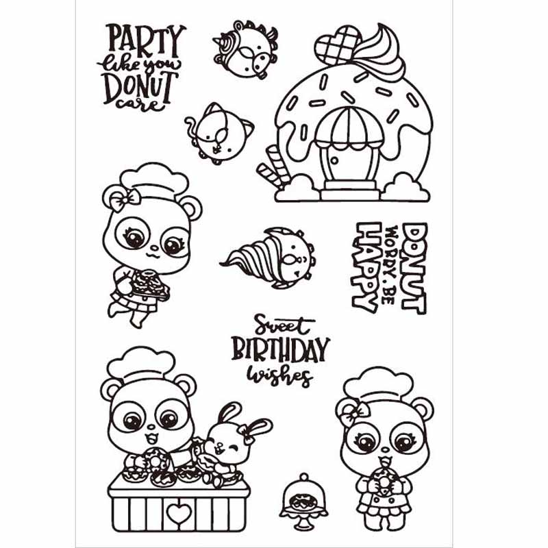 Zfparty söt genomskinlig klar silikonstämpel/sigill för gör-det-själv scrapbooking/fotoalbum dekorativ klar stämpel: 24