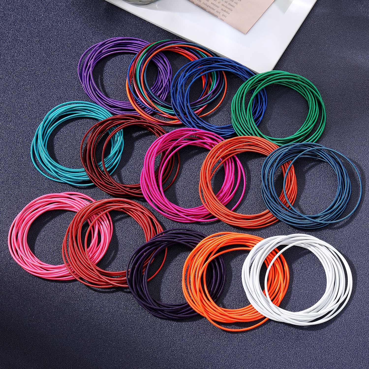 Stainless Steel Spring Bracelet Set Bohemian Style Color Bracelet 12 laps Set