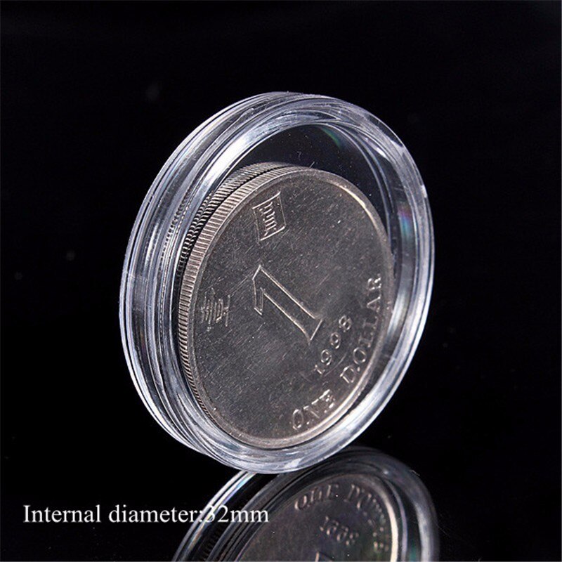 10 Boxed Lighthouse Coin Capsules All Sizes Available Plastic Clear Round 18mm to 50mm Display Case Extra Coin Holder Box: 32