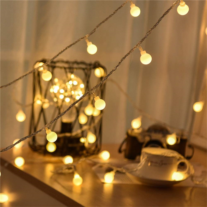 1.5/2/3/4/5/10m/20m 80/160 led fairy girlander boll strängljus globe bröllop heminredning batteri rep lampor
