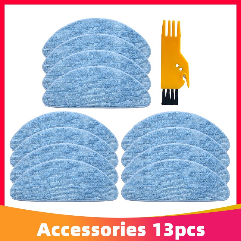Roller Brush Spin Brushes Strainer Filter Mop Cloth for Chuwi iLife V7 / V7s / V7s Pro V7s Plus Robot Vacuum Cleaner Spare Part: 12 Mop Cloth