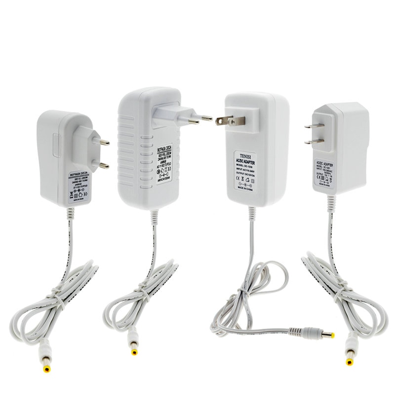 12v strømforsyningsadapter hvid skal  ac100-240v belysningstransformatorer udgang  dc12v 1a / 3a strømomformer til led strip.