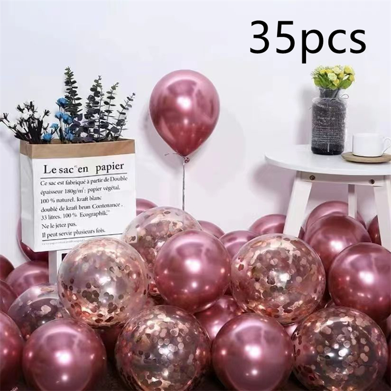 16pcs Black Metallic Sequin Balloons for Birthday Wedding Graduation Party Balloon Decoration: Pieces of red