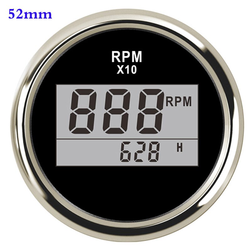 6000 8000 Rpm Tachometer Tacho Meter Gauge Hourmeter 12V/24V 85mm Toerenteller 12v Hour Meter Sensor For Marine Boat Car Truck: 52MM Diameter BS