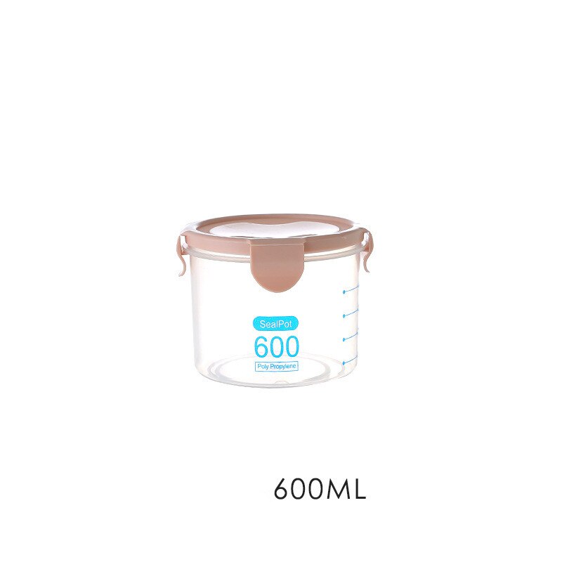 Akryl 600-1000 ml køkken opbevaringsboks forsegling mad opbevaring beholder konservering plast frisk pot beholder insekt-bevis: Midt lyserød