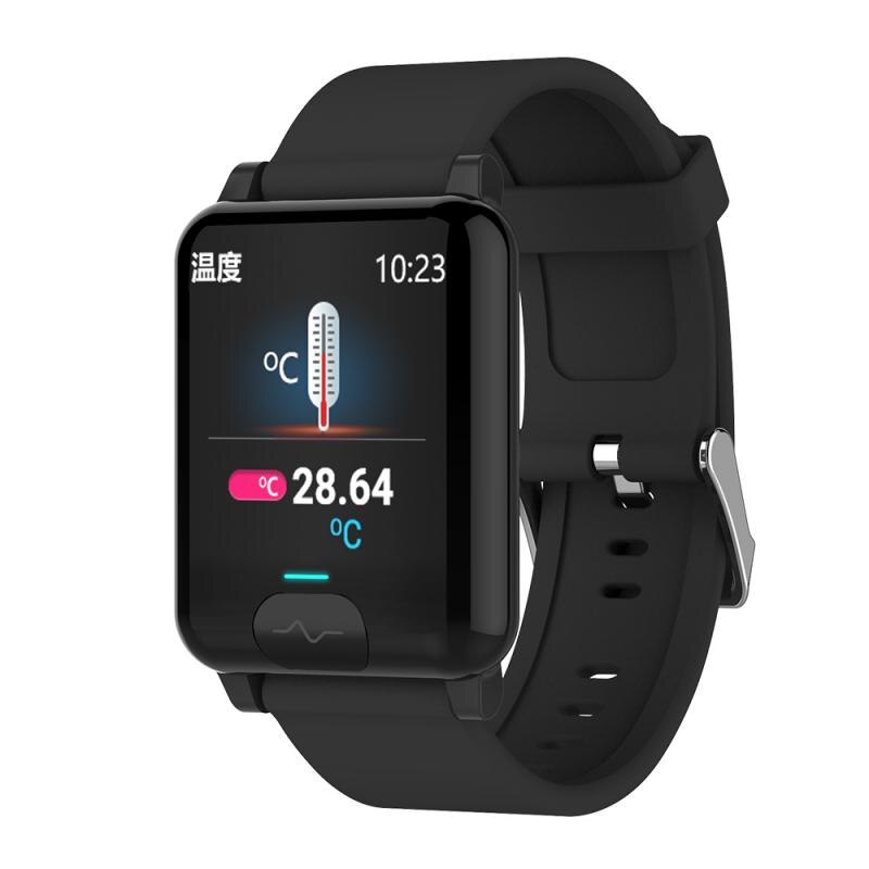 Smartwatch 1.3 inch lcd-kleurenscherm, draagbare polsbandjes, hartslagmeter, bloeddrukmeter,  ip68 waterdichte sportpolsbandjes: 03 zwarte