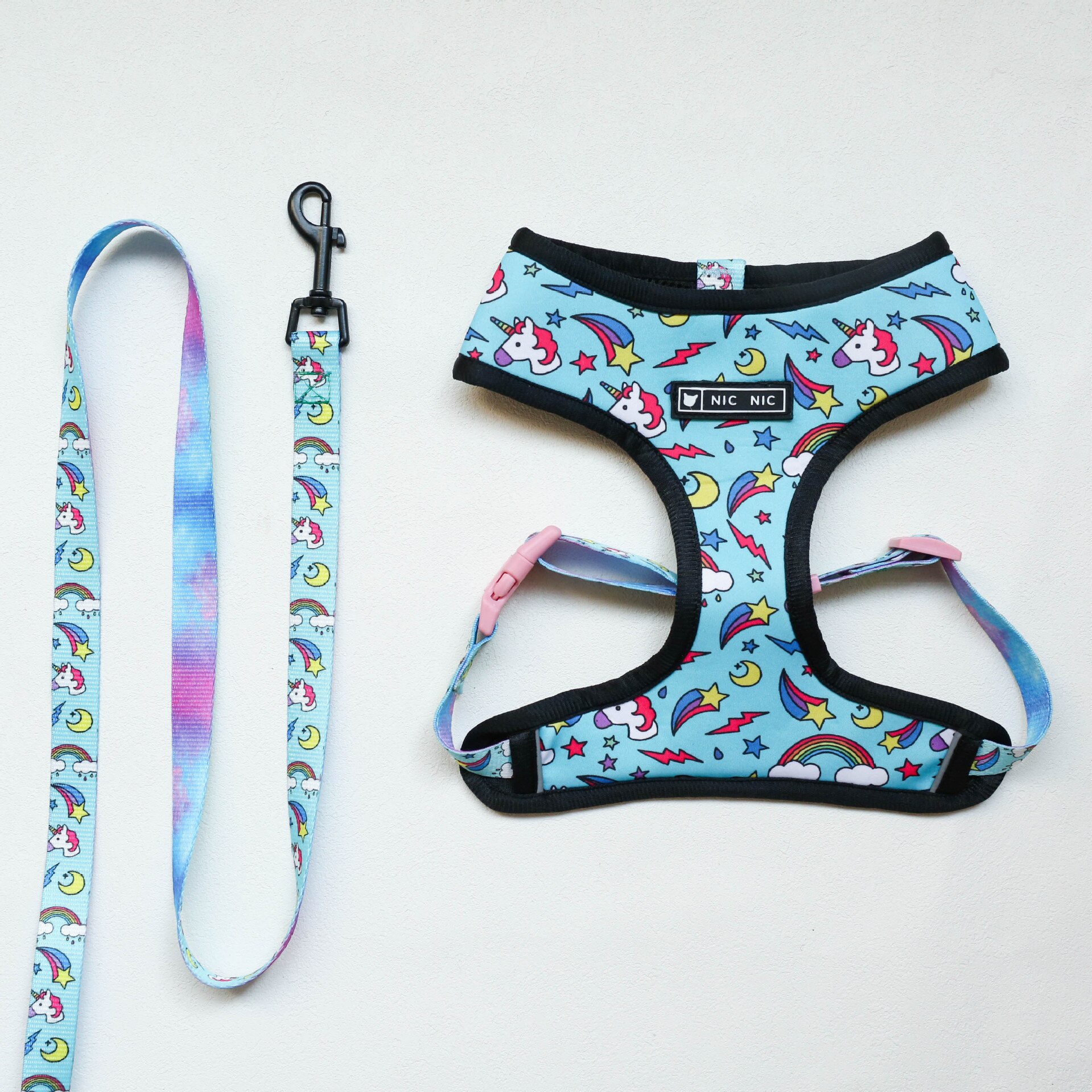 Dog Leashes Collar For Pet French Bulldogs Small Puppy Harnesses For Dogs Pet Breathable Mesh Leash Pugs Collar: Blue / S
