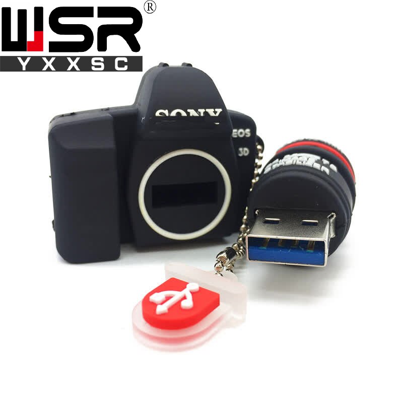 Wsryxxsc camera usb flash drive waterproof flash drive 64gb 32gb 16gb 8gb 4gb black usb flash real capacity flash card usb