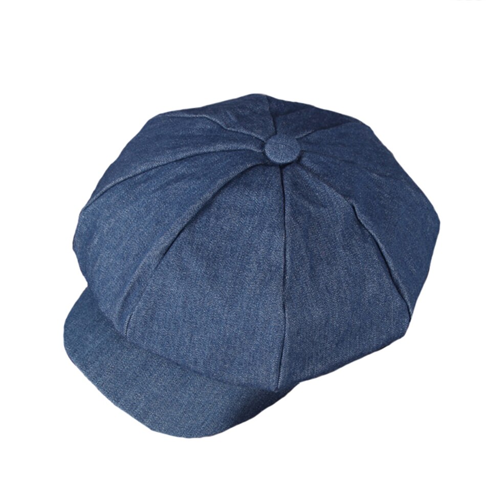 BUTTERMERE Men Denim Newsboy Caps Female Spring Vintage Painters Hat Octagonal Driving Casual Gatsby Cotton Ivy Cap And Hats: Navy blue