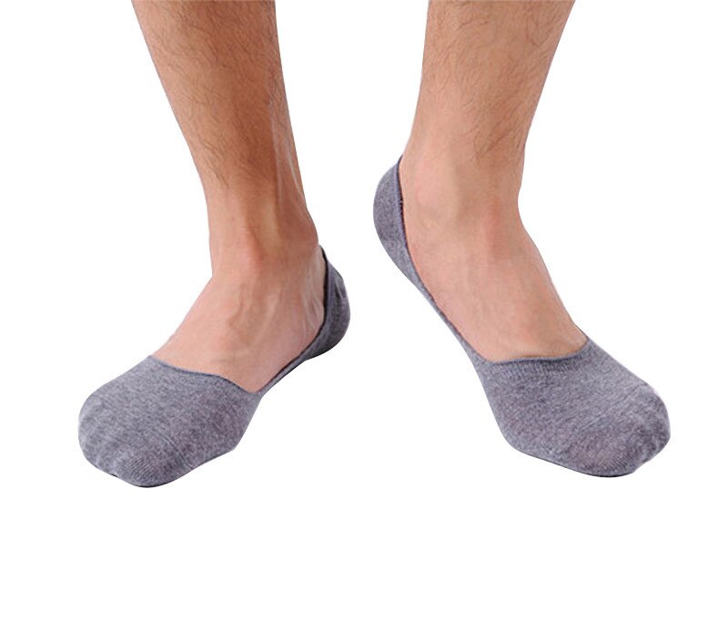 Mænd og kvinder sokker sneakers sneakers tynde lavvandede usynlige båd sports bomuld slip sokker @ 8: Grå