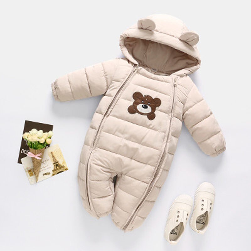 Baby Winter Kleding Baby Uitloper Jongen Meisje Dikke Warme Eendendons Winter Baby Snowsuit Leuke Hooded Kleding Pak Dier Stijl