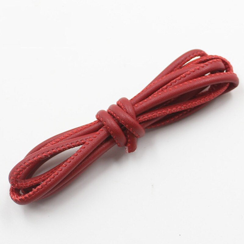 Meetee 5Meter 3 Mm Hoge Handmatig Geweven Ronde Lederen Touw Schapenvacht Cord Diy Armband Lederen Touw Accessoires CD021: Red
