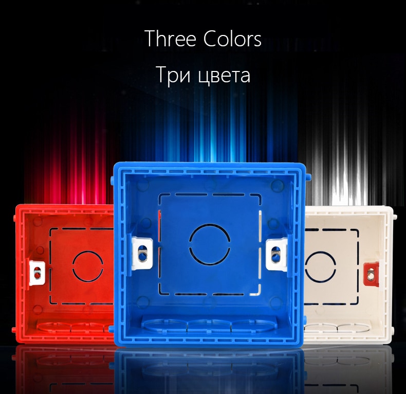 Mounting Box Cassette Switch Socket Junction Box Hidden Concealed Internal Mounting Box Type 86 White Red Blue Box