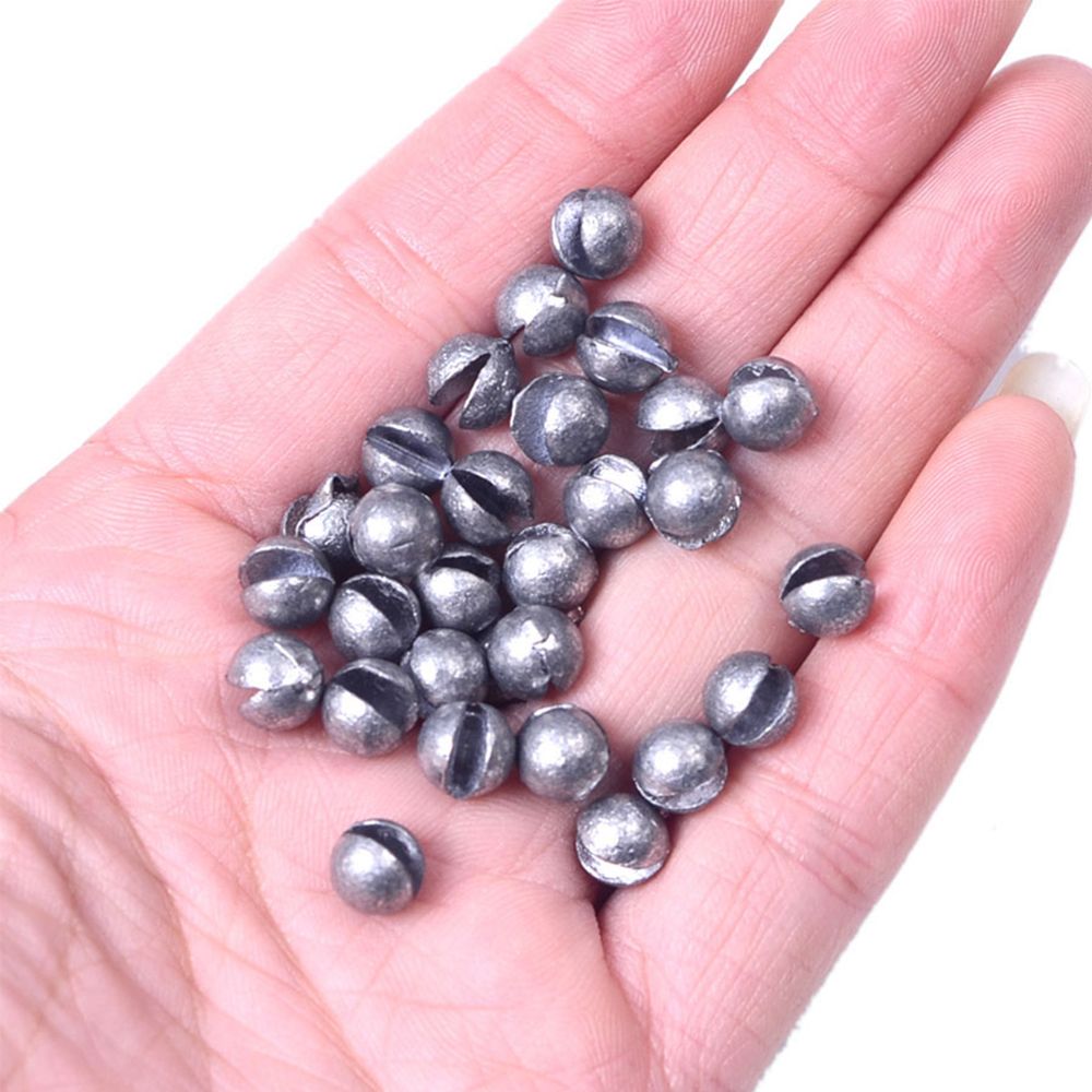 100Pcs G4-7B Carp Fishing Solid Oval Split Shot Lead Explosion Sinker Fishing Lure weight Auxiliary Fishing Tackle
