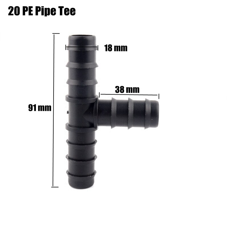 10 stk 20mm pe rørforbindelser landbrugs mikrovandingsslangeforbindelse havevandingssæt rør tee albuesamlinger: 20pe -rørs tee