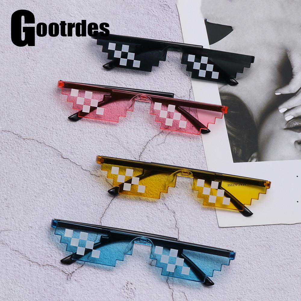 divertido mosaico gafas de sol Thug Life gafas de sol Pixel negro Retro Gamer Robot gafas de sol de cumpleaños Cosplay favores
