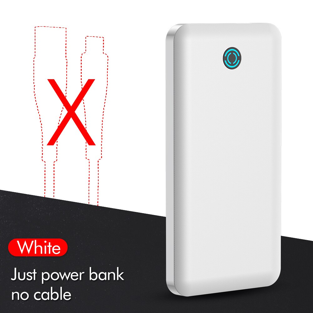 YKZ Power Bank 10000Mah Type C USB Mini Portable Charger Travel Power Bank Fast Charge Mobile Phone Powerbank 10000 Fast Charger: White no Cable