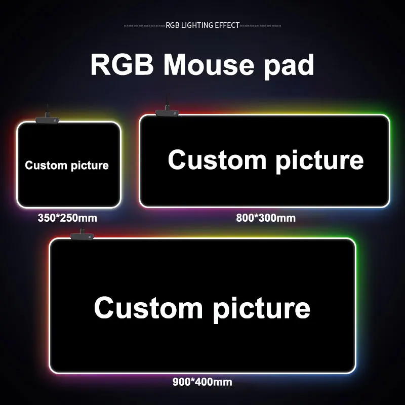 Diy Large Mouse Pad HD Custom Led Rgb Mousepad Luminescence Mouse mat Computer Laptop Gamer Pasd PC Gaming Cool Big Desk Mat XXL