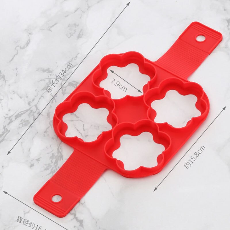 Naleśnikarka 7 otworów okrągła kuchnia DIY foremka robić pankejków smażenie na naleśniki jajowar pomocnicy BPA trzepnięcie kuchnia formularz bezpłatne silii B3H1: 4