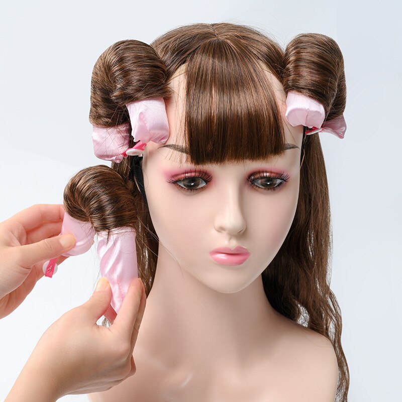 6Pcs Zachte Satijnen Kussen Rollers Haar Rollen Slaap Hair Styling Tools Haar Krultang Rollers Magic Voor Vrouwen Of Kinderen krul Flexi Staven