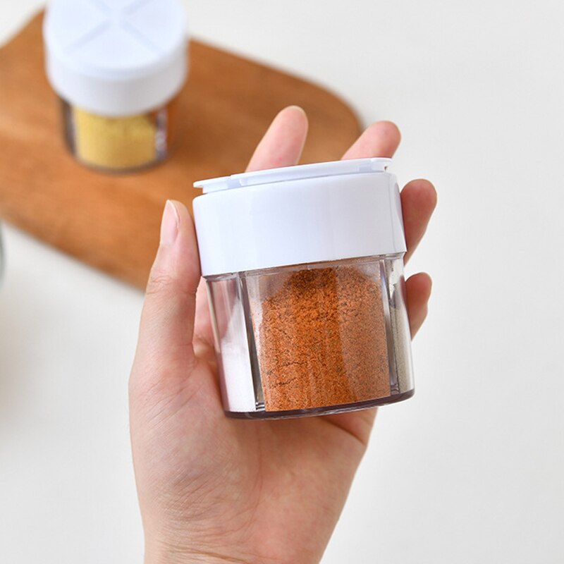 Four-divided Spice Jar Seasoning Box Kitchen Spice Storage Bottle Jars Transparent Salt Pepper Cumin Powder Storage Box