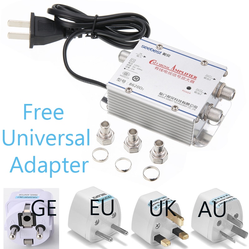 1 in 2 ut catv wire tv splitter förstärkare digital tv antenn signal booster amplificador señal hdtv interiör kabel förstärkare