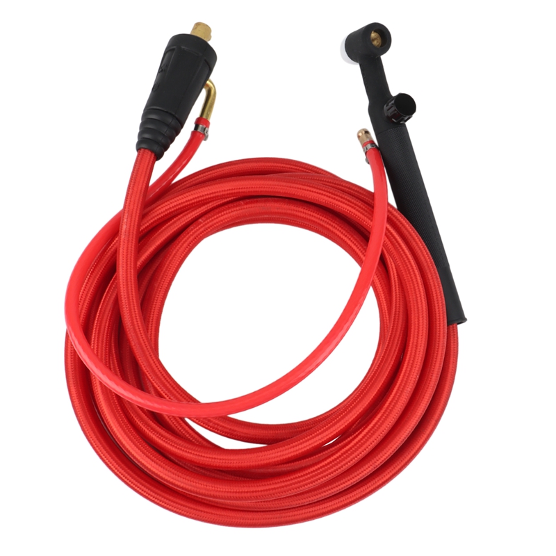 TIG Welding Torch Quick Connector Gas-Electric Integrated Red Hose Cable Wires 4M 35-50 Euro Connector 13.12Ft: Rood