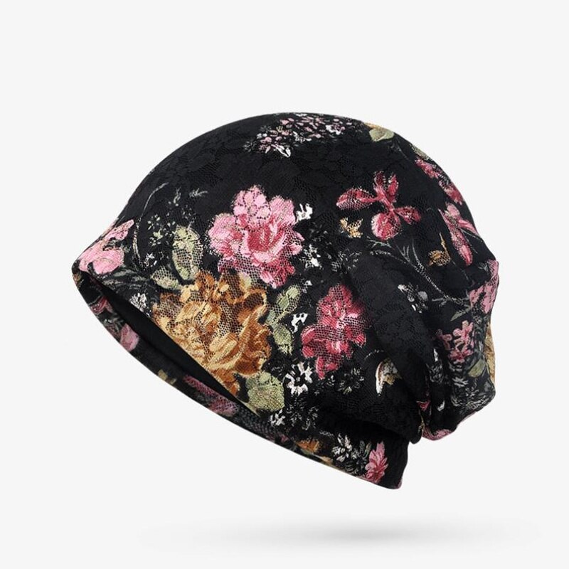 Ozyc mutsen voor vrouwen zomer herfst dunne muts gebreide muts kant bloemen muts skullies vrouwelijke gorro feminino chapeu: 2