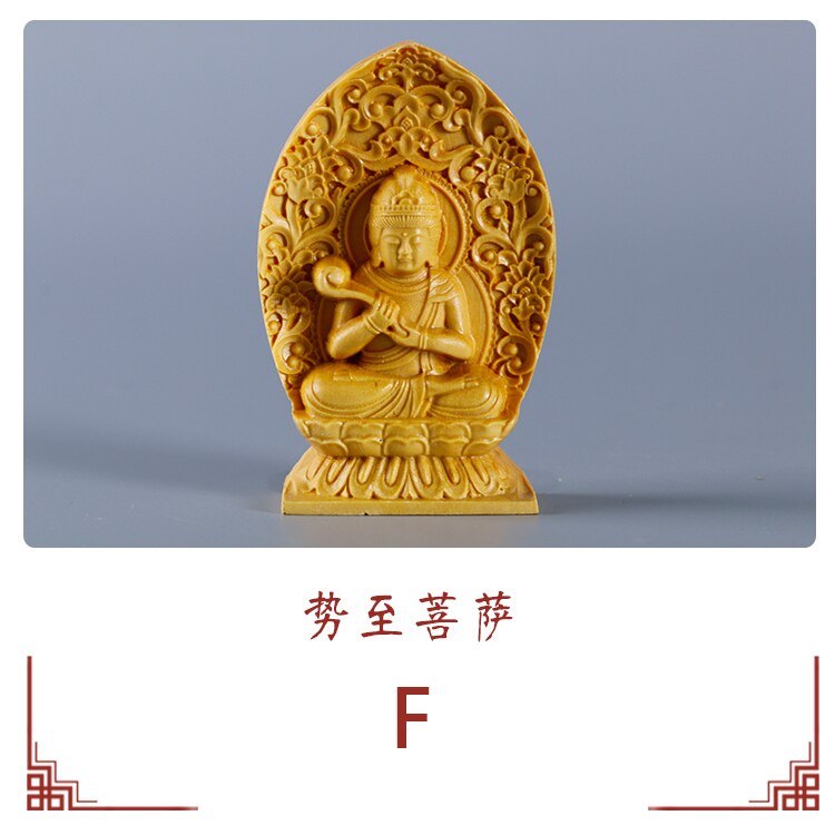 Buxus Carving Ornamenten Chinese Hout Boeddhabeeld Bewaken De Shrine Duizend Handen Guanyin Sculptuur Home Decor: F