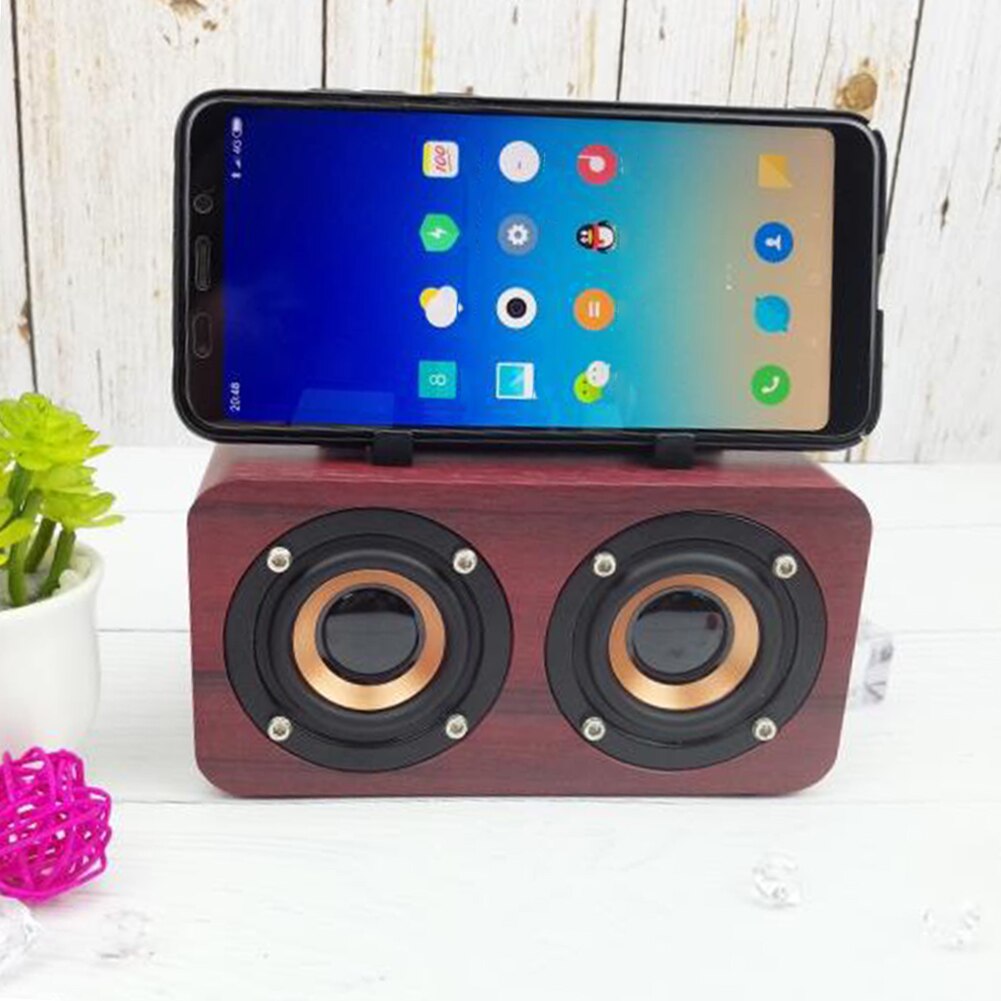 retro Holz kabellos Schreibtisch Bluetooth Lautsprecher Telefon Halfter USB Aufladbare