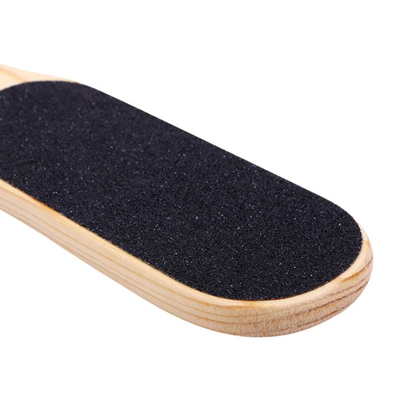 Voet File Voetrasp Dubbele Kanten Dode Huid Bestand Eelt Remover Pedicure Gereedschap Houten Handvat Voetverzorging Schuurpapier Exfoliator