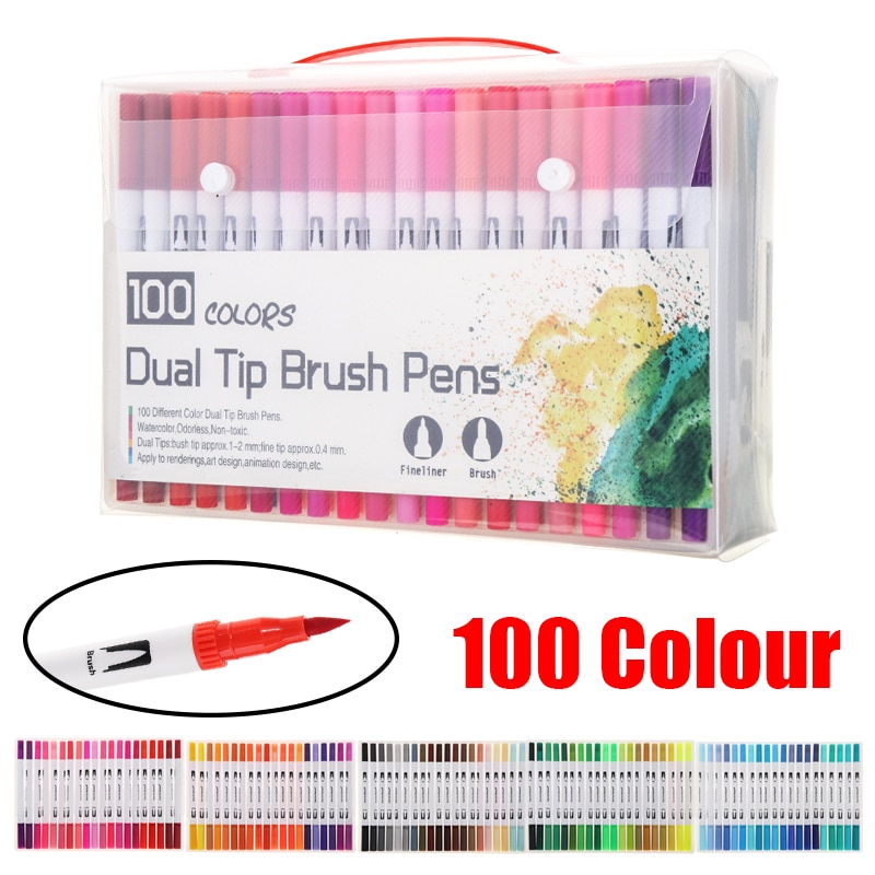 36 Duale Brush Marker Mit Pinsel- Und Feinspitze – Ideal Für Handlettering & Kunst