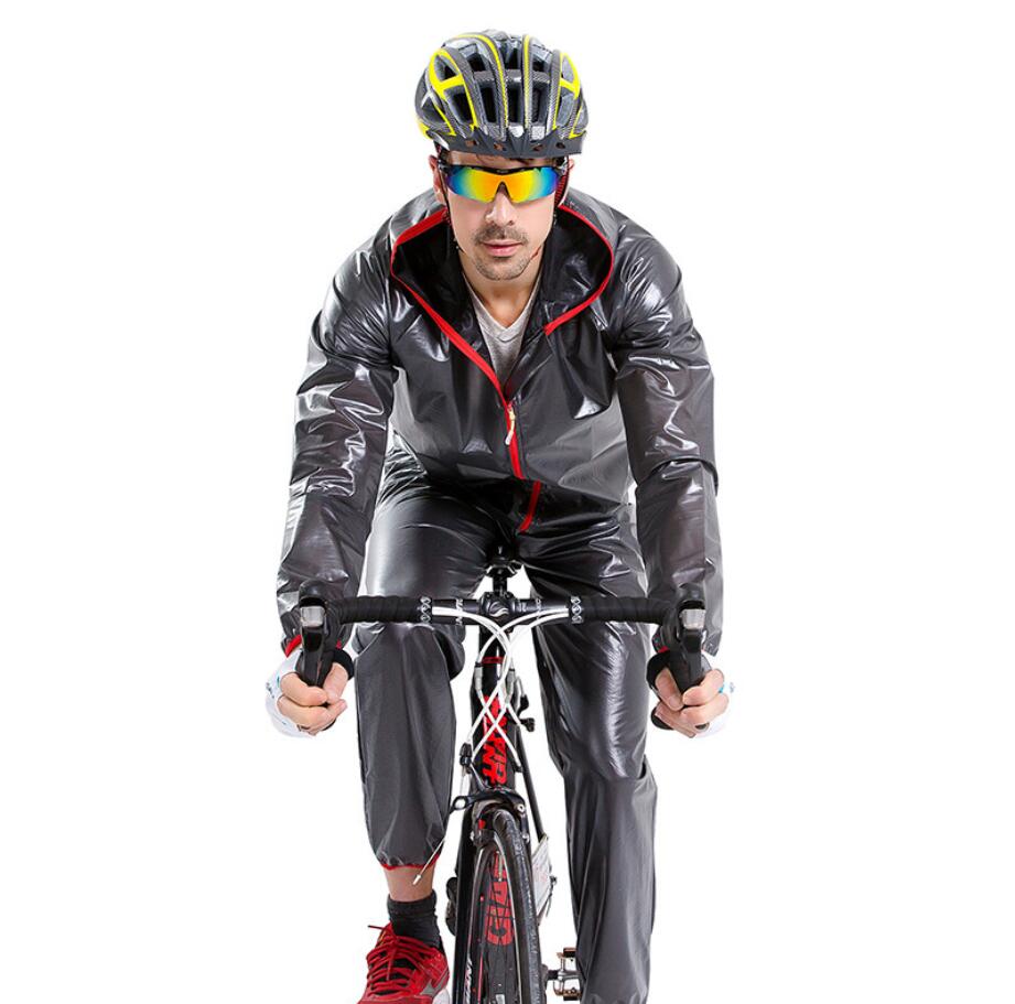 Pantalones de manga larga sólidos trajes de impermeable divididos Poncho elástico transpirable con tiras reflectantes para correr senderismo